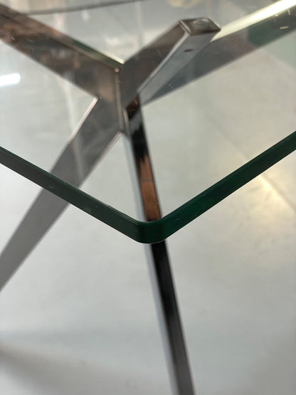 Glass & Chrome Dining Table By Calligaris Modern Minimal Design EB10357 MWOO19