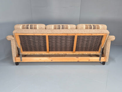 Vintage Danish 1970s Sofa Bed Wool Stripe Retro MCM EB9590 M4SS - UKDK FURNITURE