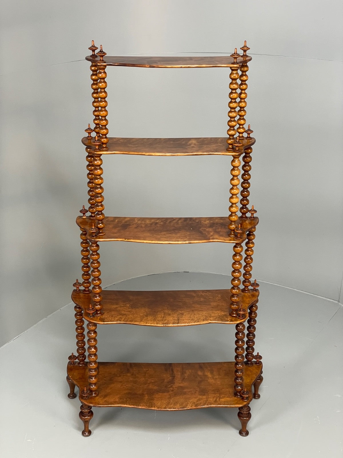 Antique Mahogany Whatnot Shelving Unit Bobbin Turned Tiered EB11197 MWOO1