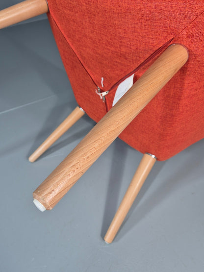 Mid Century Modern Style Lounge Chair Orange Chenille Modern EB11481 MNOR9