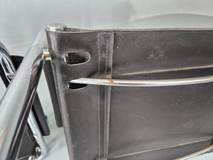 2 Leather and Chrome Elbow Chair Bauhaus Style Vintage 1980s Retro EB11214 MNOR15