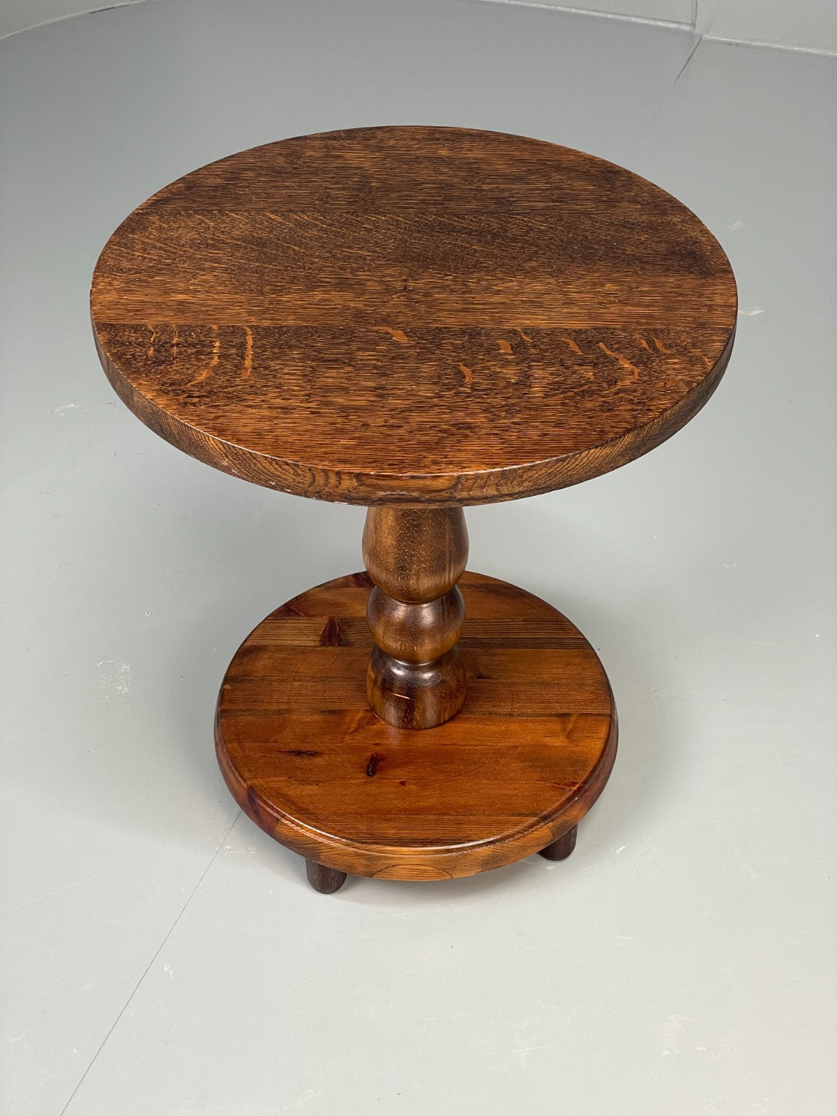 Vintage Oak Side Table With Pine Base Danish EB10828 MWOO0