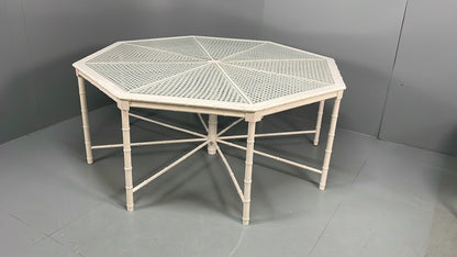 White Bamboo Dining Table & 8 Chairs Harrods 1950s Plantation Style EB11554 MWOO11