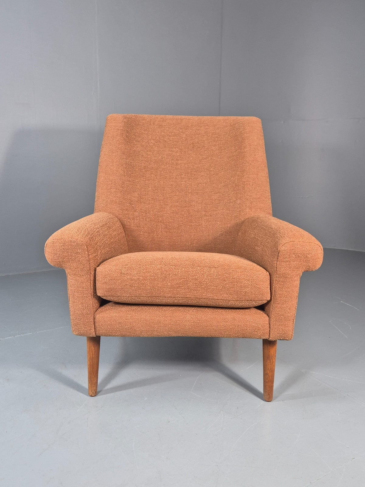 Mid Century Lounge Chair Danish 1960s New Upholstery Retro Teak Leg EB11020 MNOR2