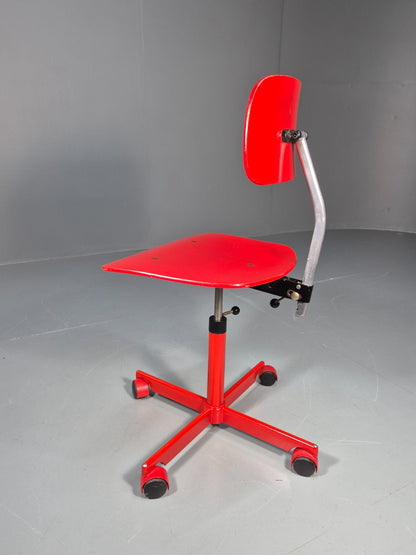 1960s Kevi Task Desk Chair Jorgen Rasmussen MCM Danish Retro Red EB10814 MSWI7