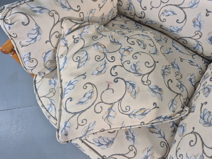 2 Ercol Renaissance Lounge Chairs Ivory Floral Upholstery 1990s EB10974 VCLO15