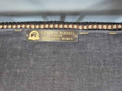 2 Gordon Russell Carver Dining Chairs Teak Green and Cream Wool MCM EB9748 MDIN - UKDK FURNITURE