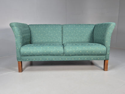 Vintage Danish Green 2 Seat Classic Mid Century Shaped Sofa 1980s EB9565 M2SS - UKDK FURNITURE