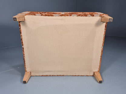 Vintage Footstool Pouffe Amber Floral Moquette Modern EB9477 MFOO - UKDK FURNITURE