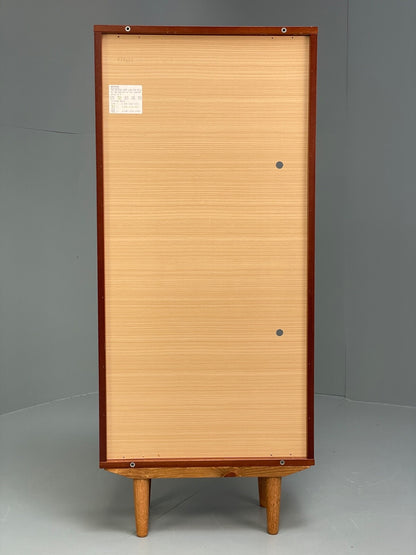Vintage Cherrywood Bookcase Beaver & Tapley Glass Shelving Retro EB9758 MWOO - UKDK FURNITURE