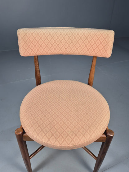 6 G Plan Round Seat Dining Chairs Pink Cotton Upholstery 1970s Retro EB9494 MDIN - UKDK FURNITURE