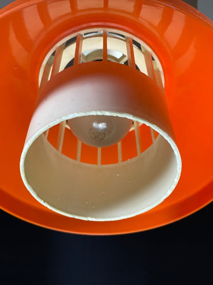 Danish Pendant Light Lyskaer Belysning Model 854 Orange Plastic EB5089 LCLC4