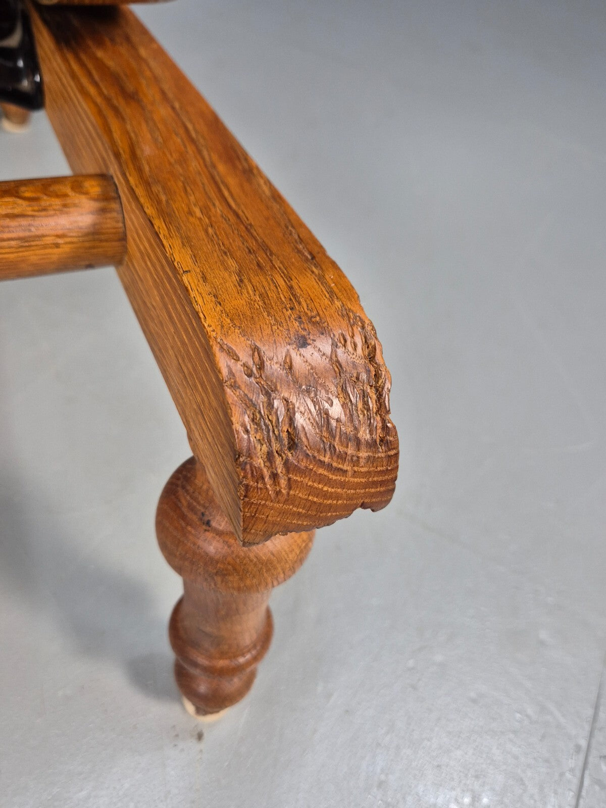 Vintage Danish Rocking Chair Oak Frame Red Stripe American Style EB9375 VCAR - UKDK FURNITURE