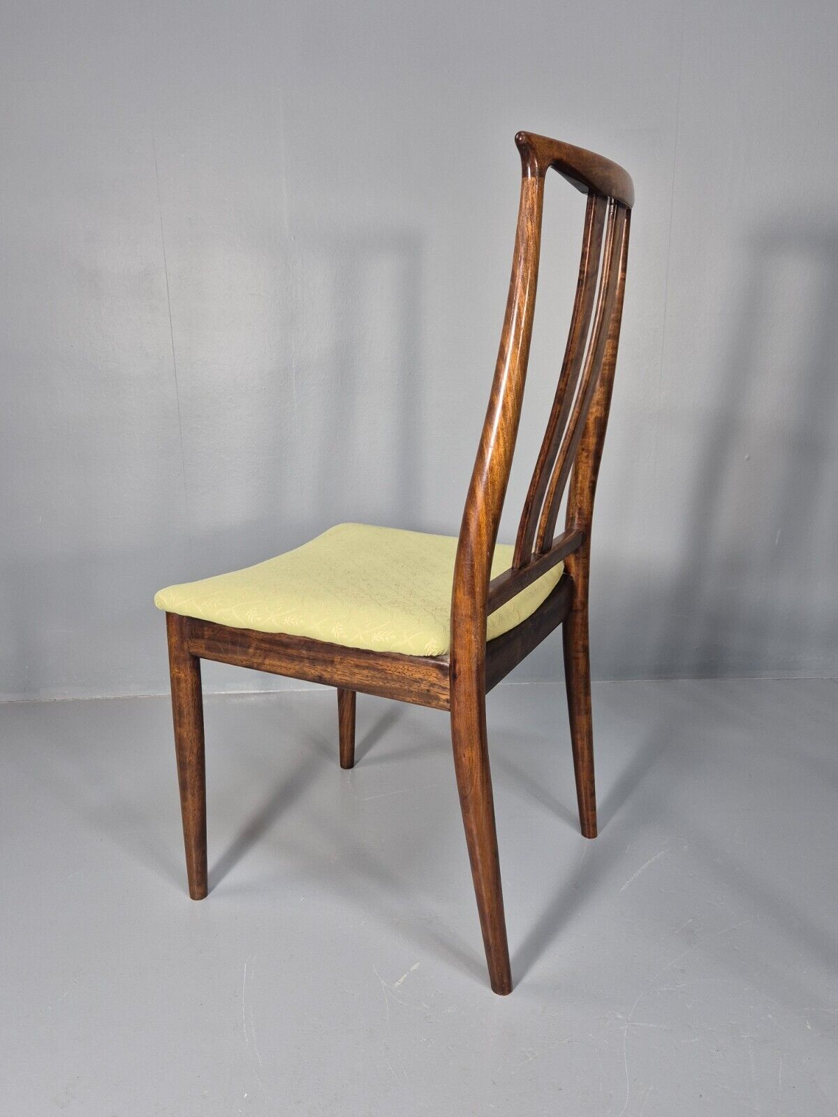 8 Vintage Danish Design Dining Chairs High back Hardwood Green 1970s EB9143 MDIN - UKDK FURNITURE