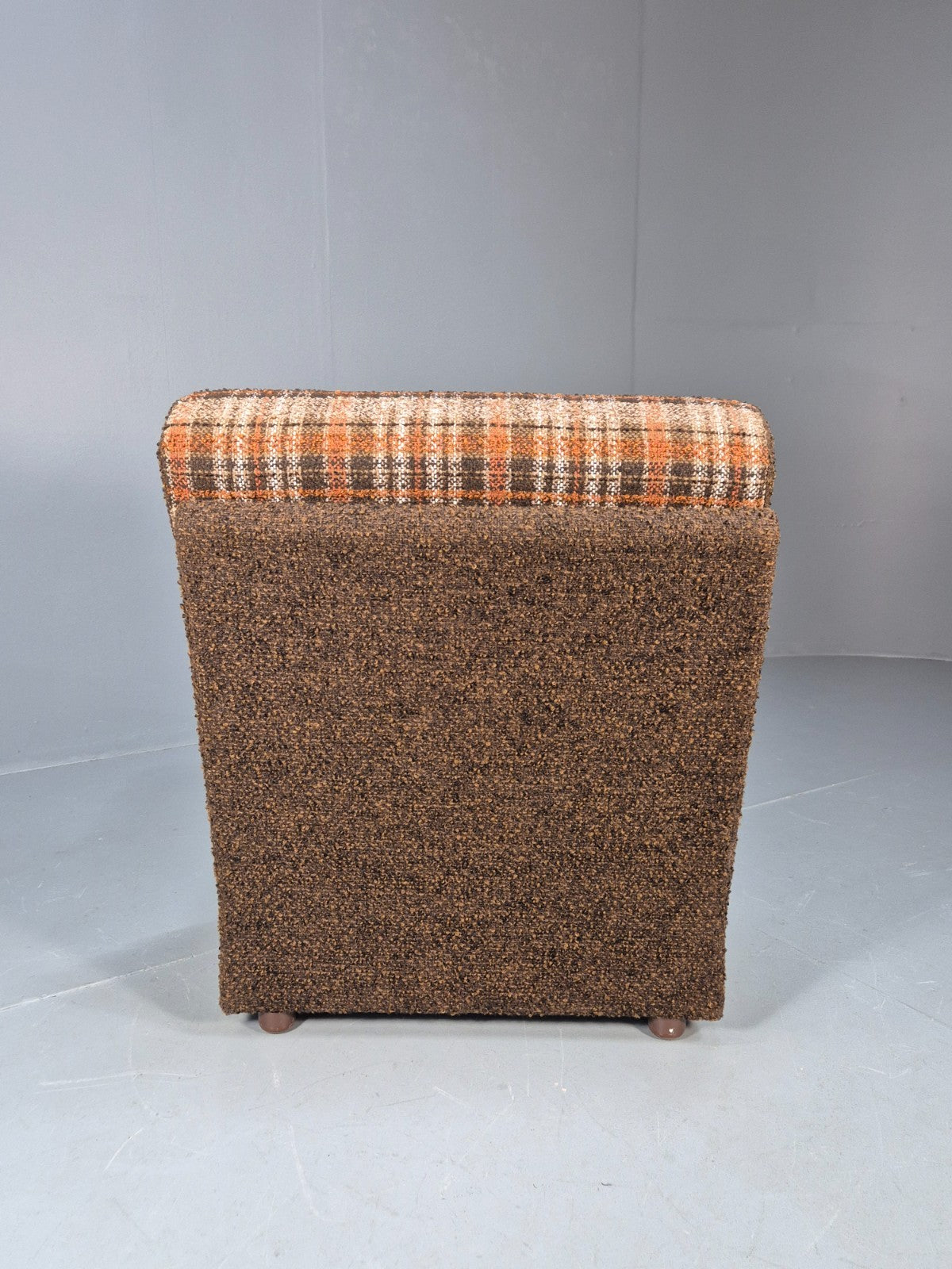 Vintage Sofabed Chair Schreiber Put U Up Checked Brown Wool 1970s EB9987 M4SS8