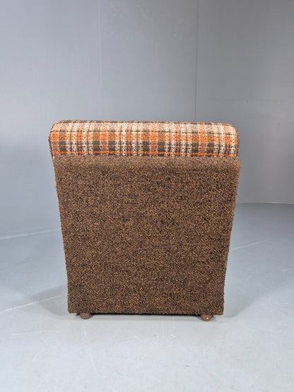 Vintage Sofabed Chair Schreiber Put U Up Checked Brown Wool 1970s EB9987 M4SS8