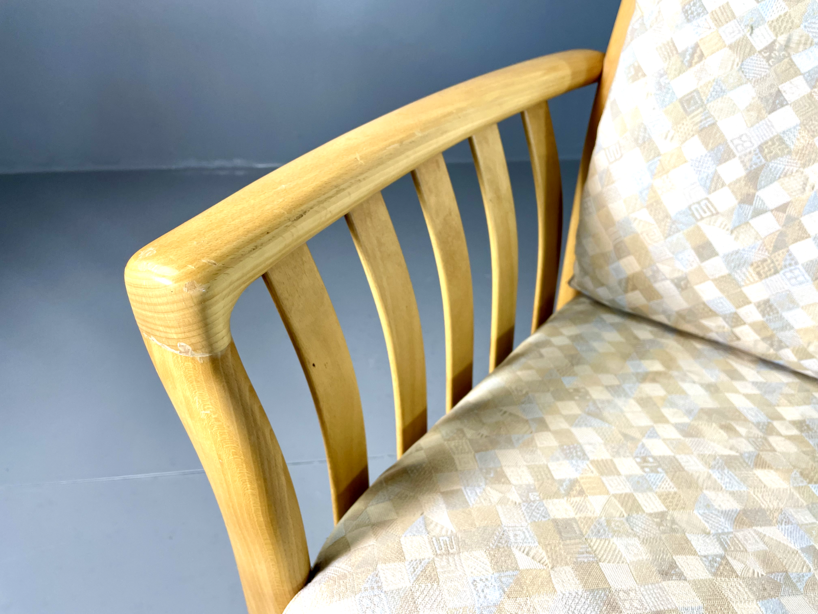 Danish 2 Seater Sofa Beech Frame Retro Vintage 1980s EB6361 M2SS14