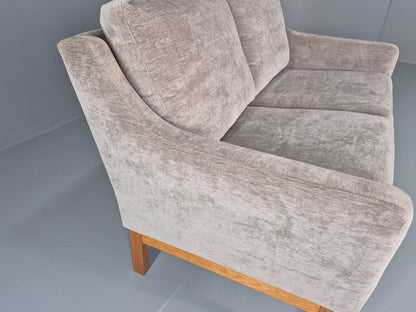 Vintage Mid Century 2 Seat Sofa New upholstery Oak base 1970s Retro EB11822 M2SS12