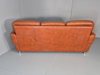 Vintage Danish 3 seater Settee 1970s Danish Tan Leather Retro MCM EB11638 M3SS14