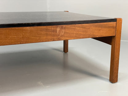 Vintage Teak Coffee Table - Guy Rogers 1960s Black Laminate Top  EB10955 MWOO17