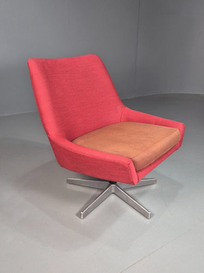 Vintage Swedish Swivel Chair Red Wool Ihreborn 1970s Retro EB7899 MSWI - UKDK FURNITURE