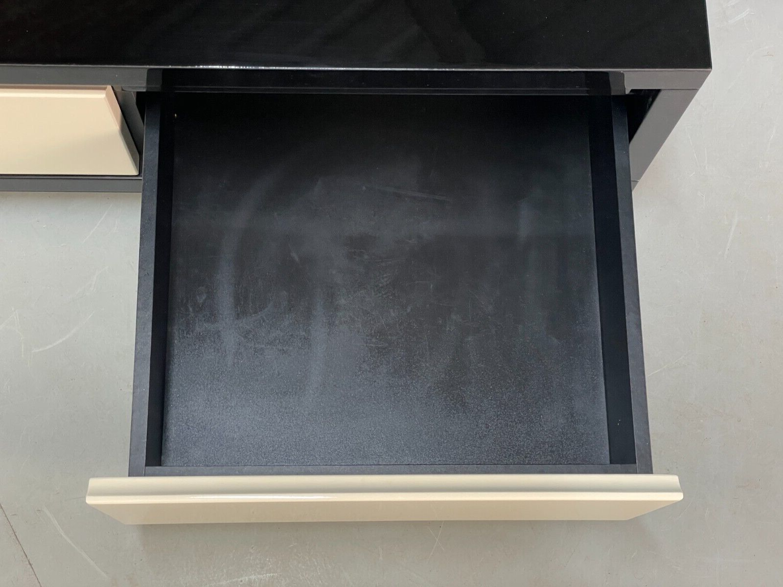 Modern Italian Gloss Black Low Double Drawer Unit EB8662 MWOO - UKDK FURNITURE