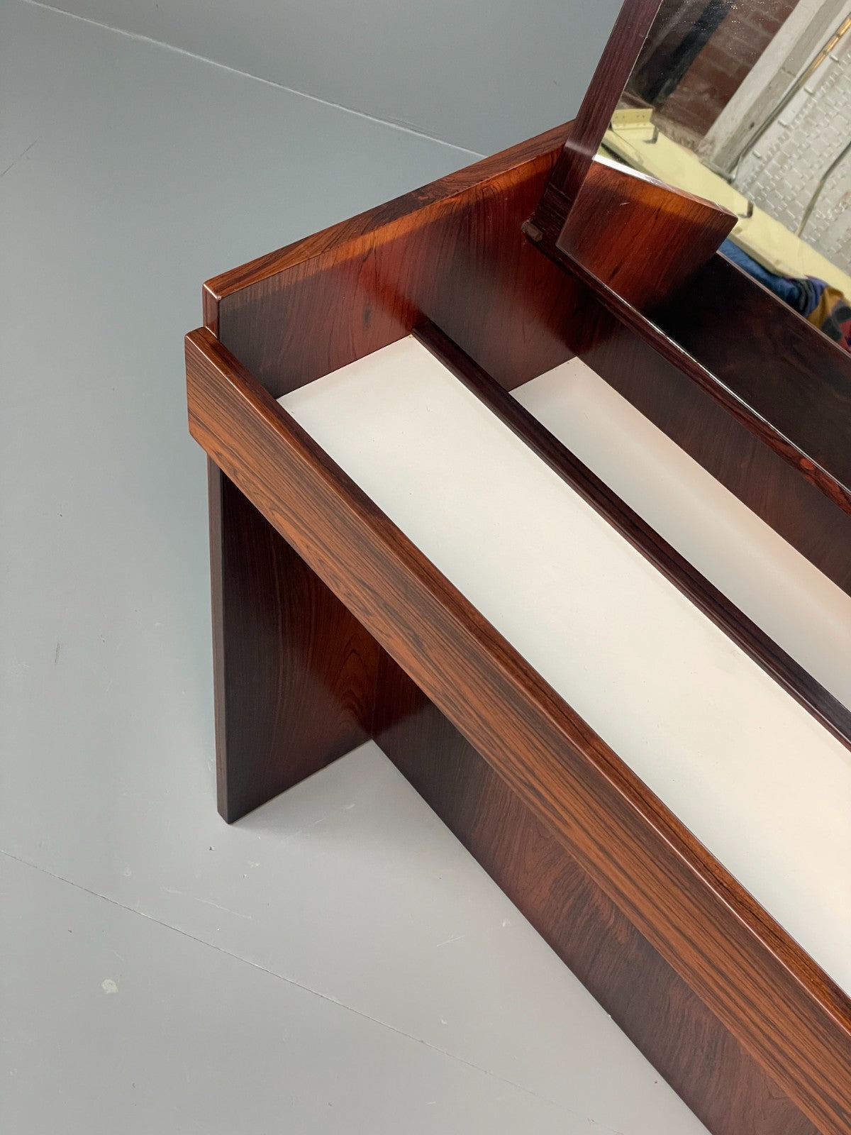 Vintage Compact Dressing Table 1970s Danish Retro Mirrored Storage EB10837 MWOO12