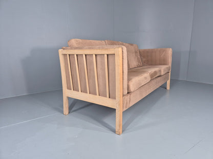 Vintage 3 Seat Sofa Danish Design Faux Suede Upholstery 1980s Retro EB10539 M3SS10