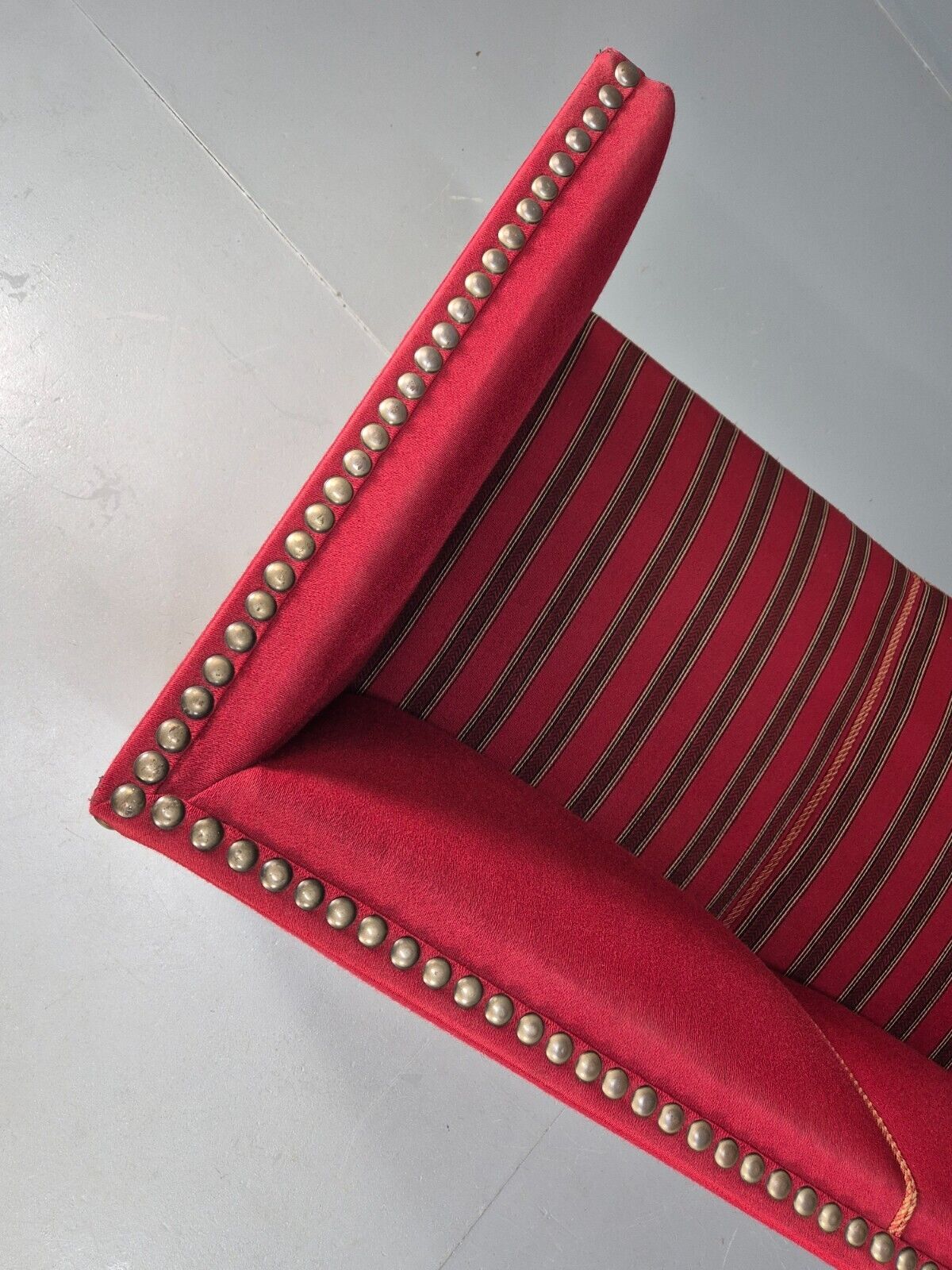 Vintage Danish 2 Seat Sofa Red Wool Oak Bun Feet Antique 1920s EB8940 M2SS - UKDK FURNITURE