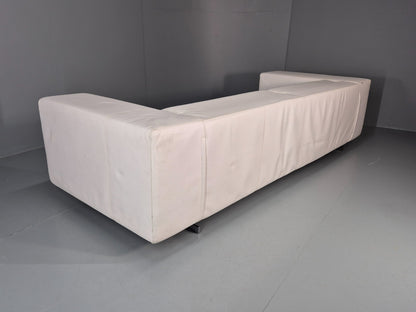 Frighetto Four Seater Settee White Leather Modern Design  EB10626 M4SS18