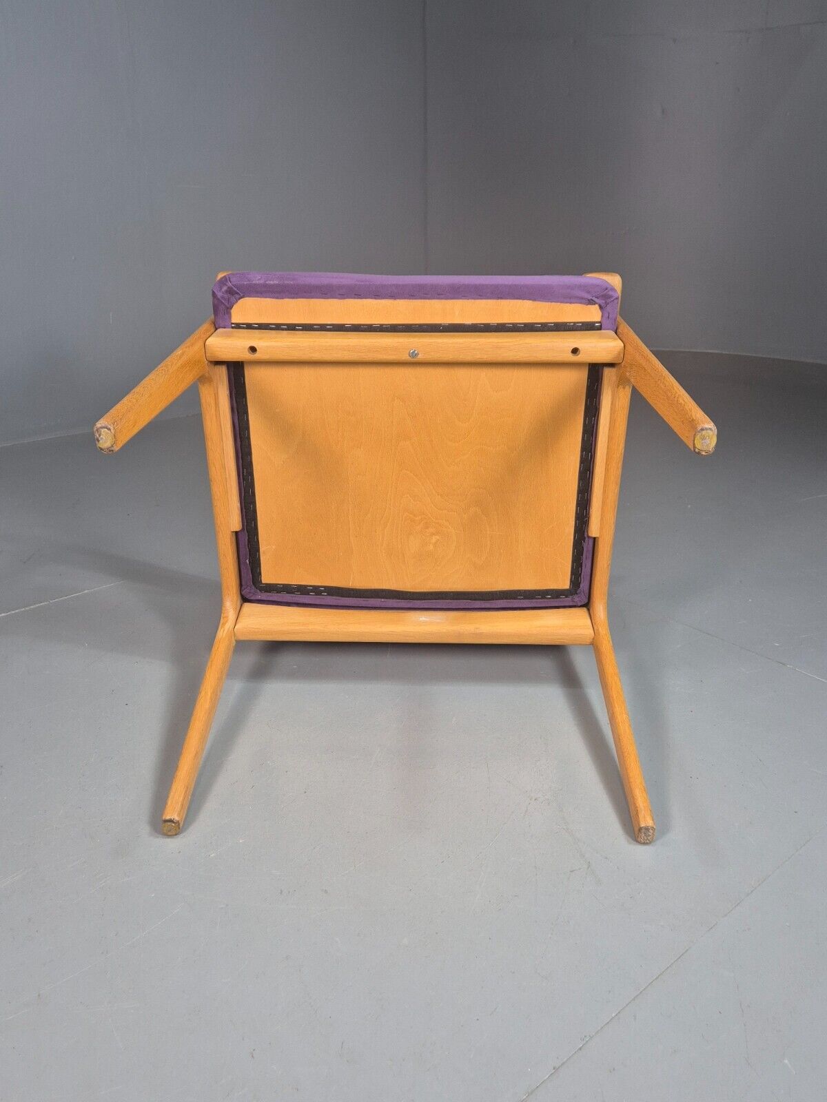 Vintage Danish Elbow Chair Purple Oak Frame O D Mobler Retro MCM EB8000 MNOR - UKDK FURNITURE