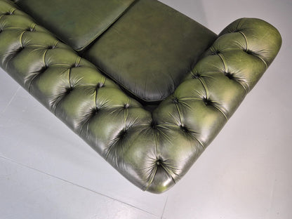 Three Seater Green Leather Chesterfield Quality Version Retro EB11032 VCHE16