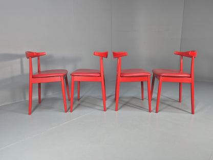 4 Danish Design Dining Chairs in Red Modern Version Wegner Inspired EB10619 MDIN7