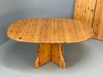 Chunky Pine Dining Table Extending Vintage Danish Retro 1990s EB10858 MWOO19