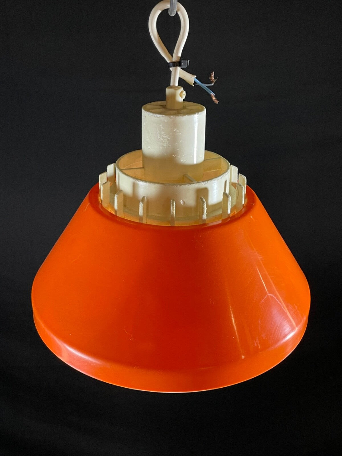 Danish Pendant Light Lyskaer Belysning Model 854 Orange Plastic EB5089 LCLC3