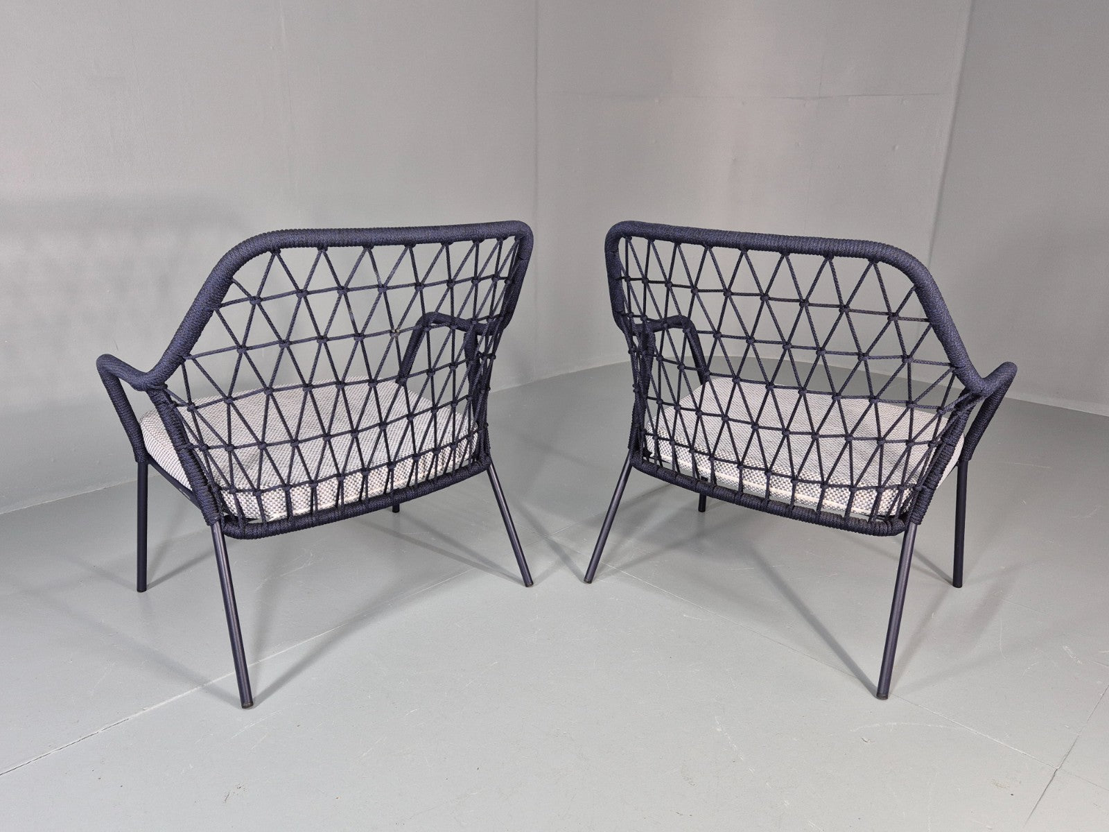 2 Pedrali 3679 Chairs Model Panarea Blue and Grey Modern Design EB11427 MNOR11