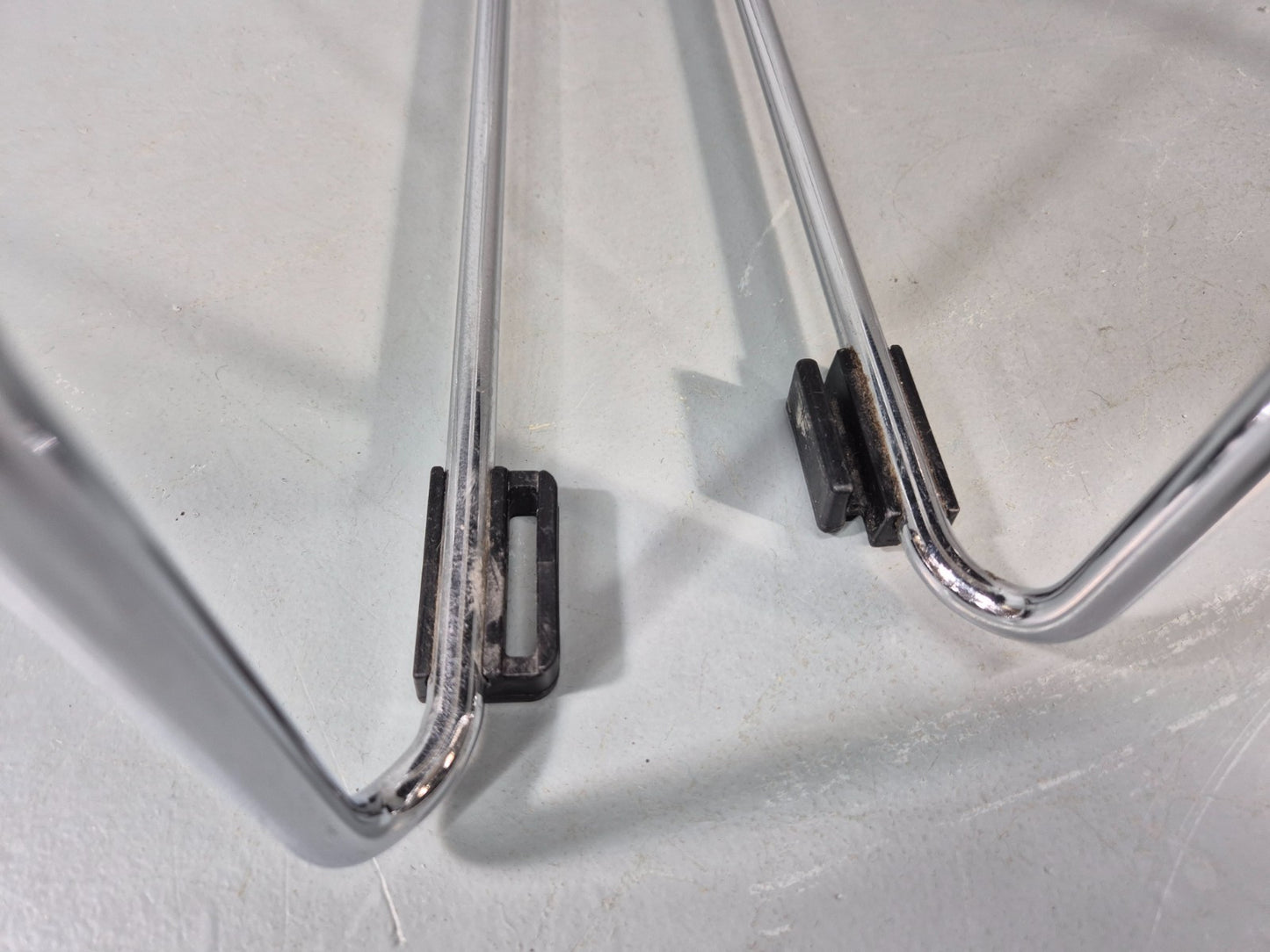 6 Leather Stacking Chairs Brunner Linos Dark Green Chrome Modern EB11736 MSTA13