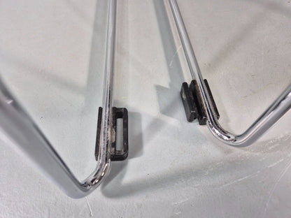 6 Leather Stacking Chairs Brunner Linos Dark Green Chrome Modern EB11736 MSTA13