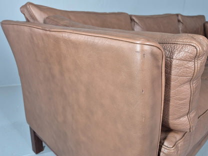 Vintage Danish 3 Seater Sofa Danish Brown Leather 1970s Retro MCM  EB10486 M3SS13