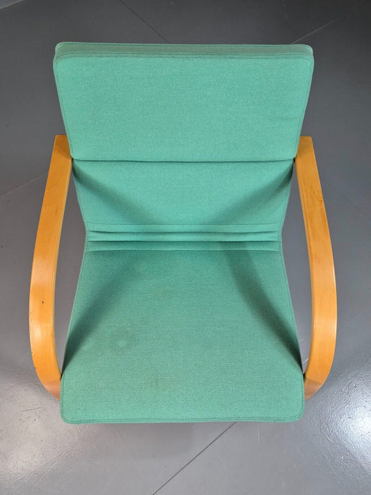 Vintage Danish Lounge Chair Mint Wool Bentwood 1980s Retro EB7217 MBEN - UKDK FURNITURE