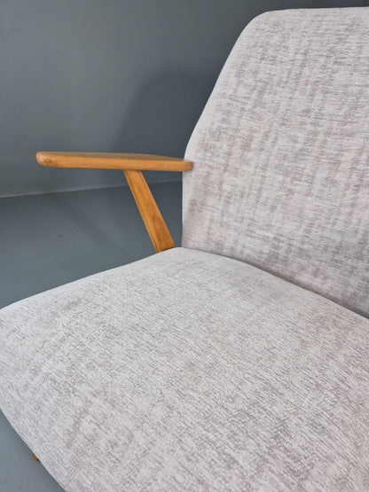 Vintage Mid Century Lounge Chair Swedish 1960s Design Reupholstered EB11670 MNOR14