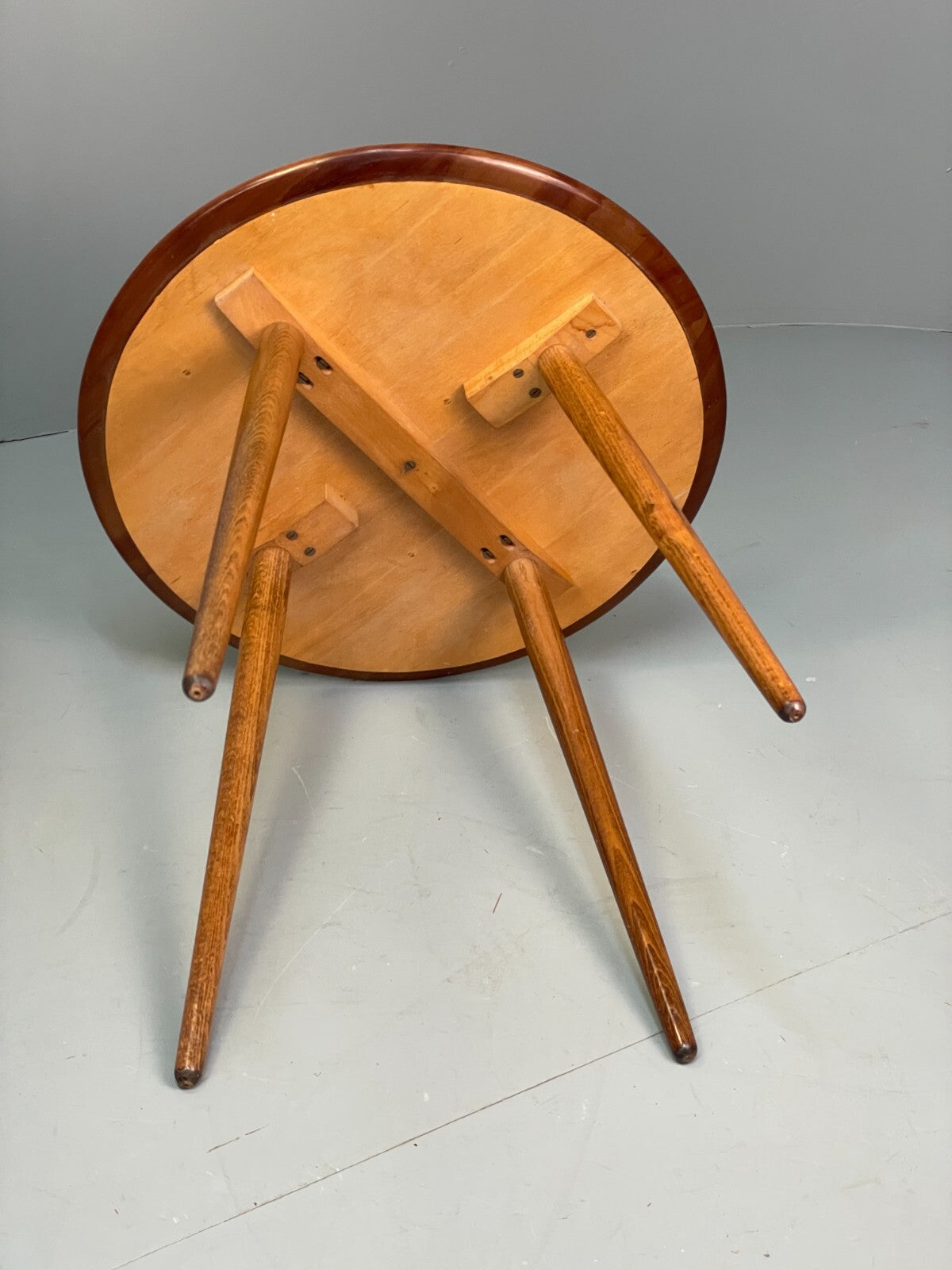 Vintage Round Walnut Coffee Table Side Table Mid Century Retro EB9428 MWOO - UKDK FURNITURE
