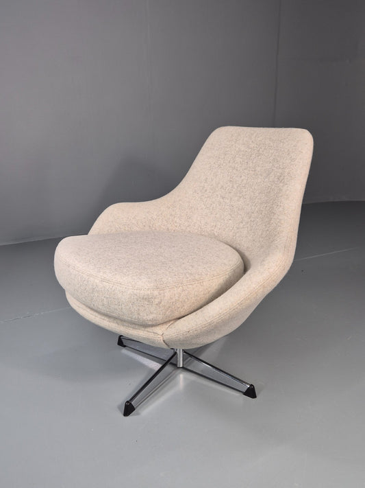 Vintage Swivel Bucket Chair New Upholstery 1960s Retro MCM Danish EB11468 MSWI0