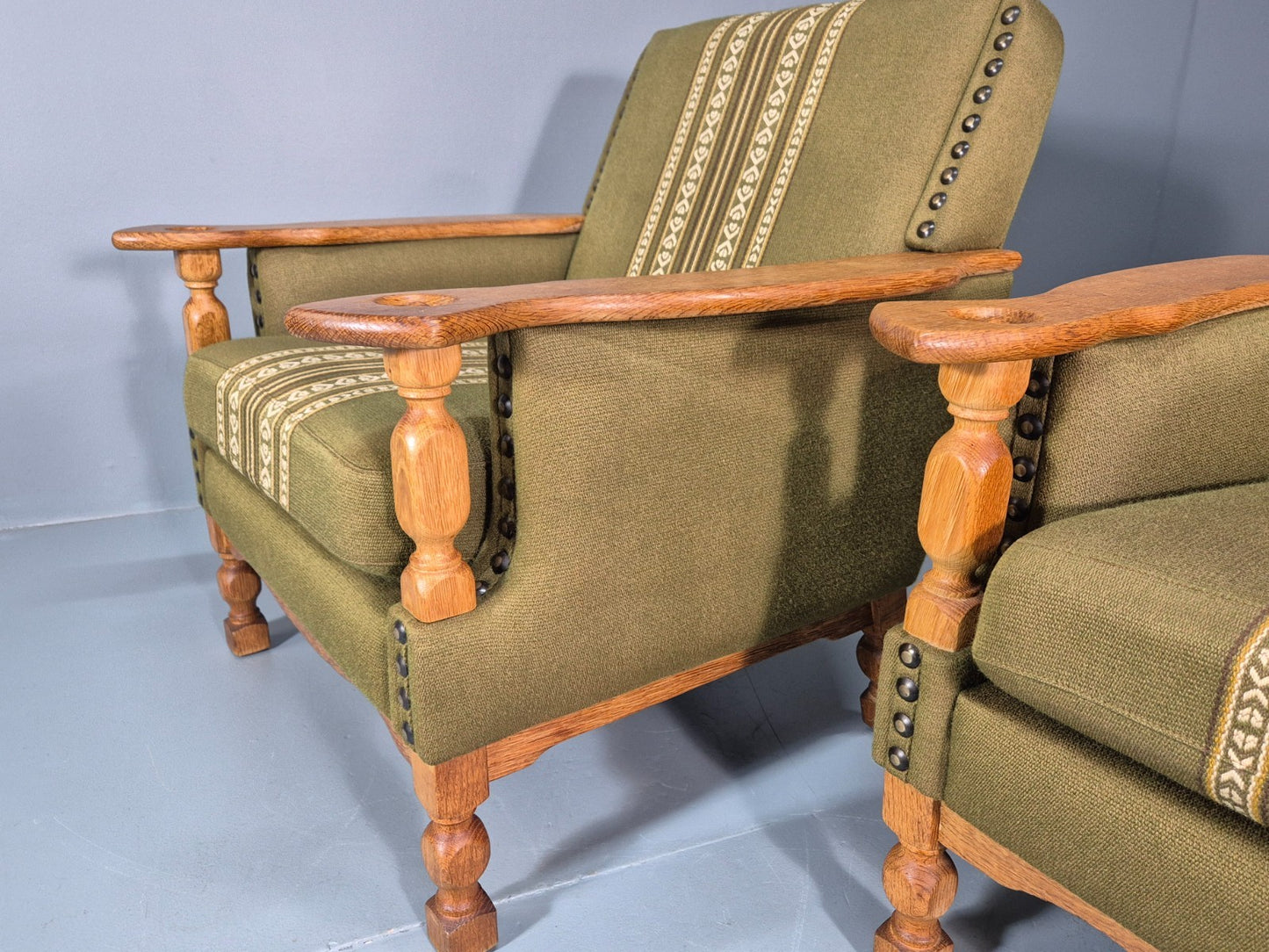 2 Kjaernulf Lounge Chairs Retro 1970s Green Light Oak Retro EB10750 VCLO7