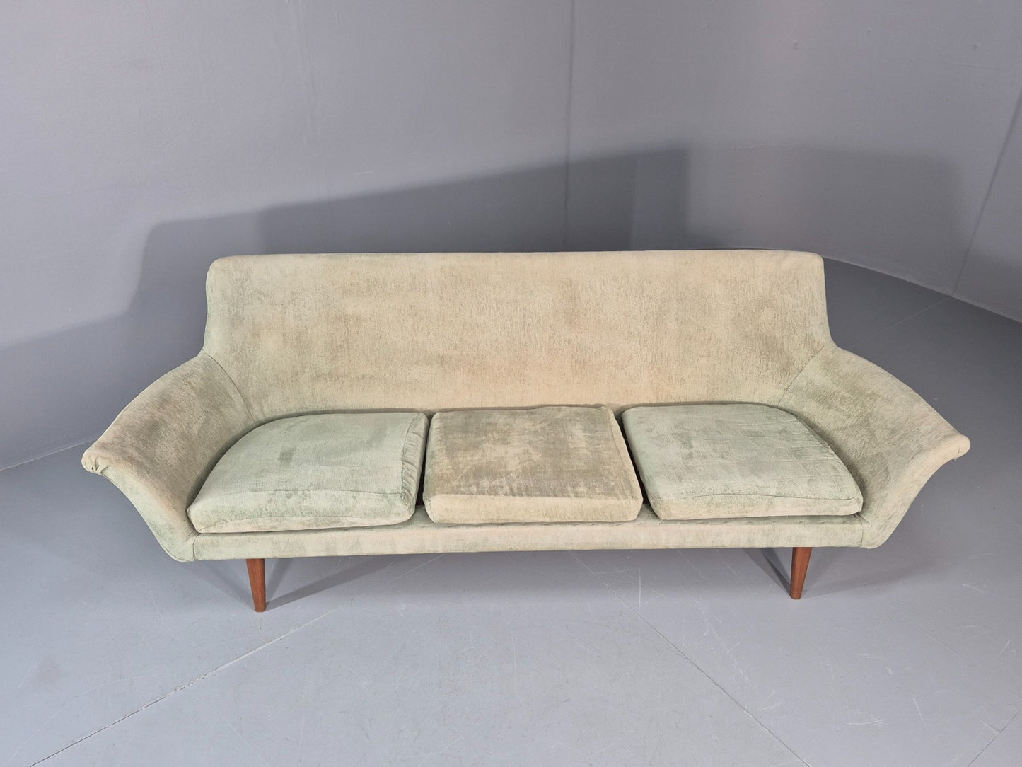 Three Seat Midcentury Sofa 1960s Sweden Teak Legs Retro EB11081 M3SS4