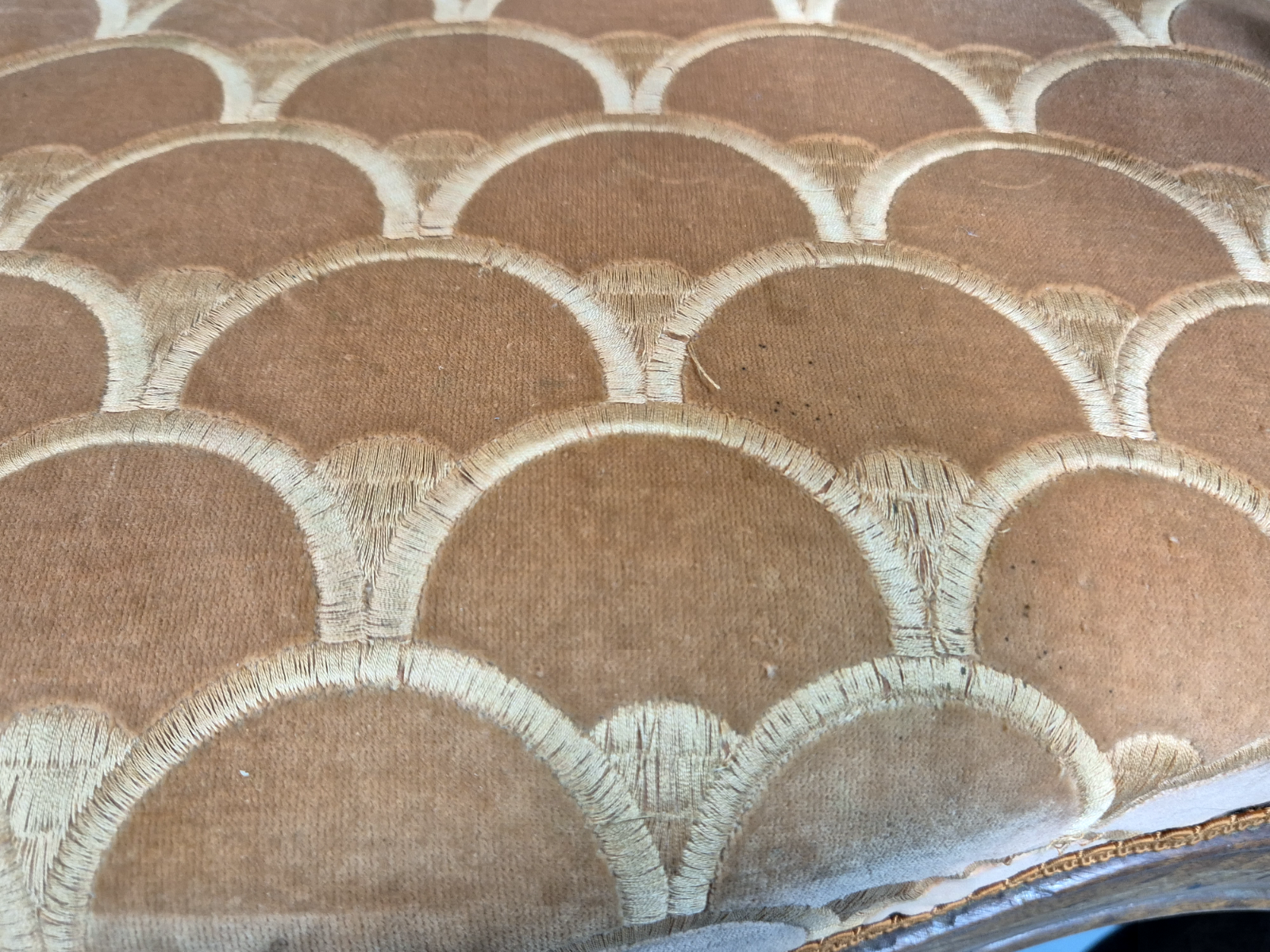 Vintage Fautueil Chairs Orange Upholstery Mahogany Antique  EB7380 VCLO15