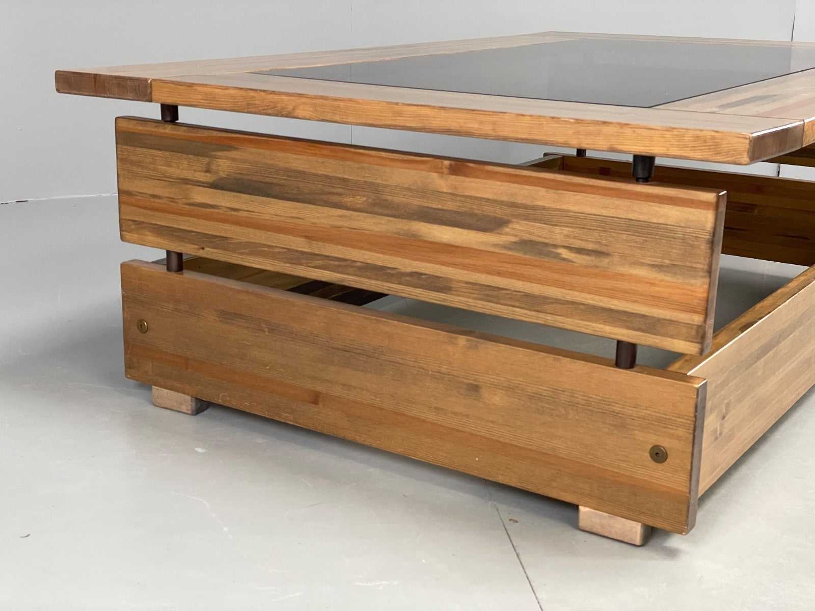 Vintage 1970s Coffee Table Pine & Glass By Hameen Kalustaja Finland EB11176 MWOO19