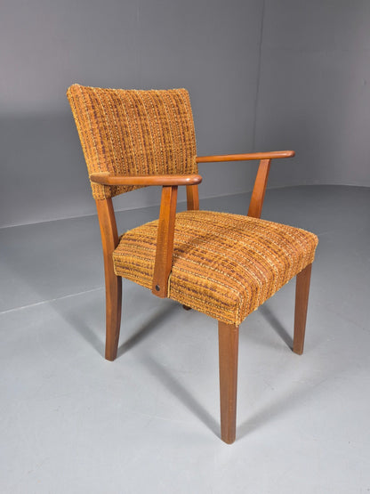 1960s Danish Teak Desk Chair Orange Wool Retro Mid Century  EB10779 MNOR5