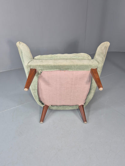 Mid Century Scandinavian Lounge Chair 1960s Retro Green  EB11090 MNOR6