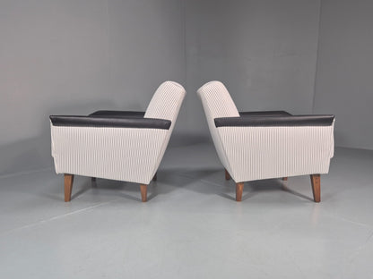 2 Mid Century Lounge Chairs Vintage Danish 1950s New Upholstery  EB10982 MNOR7